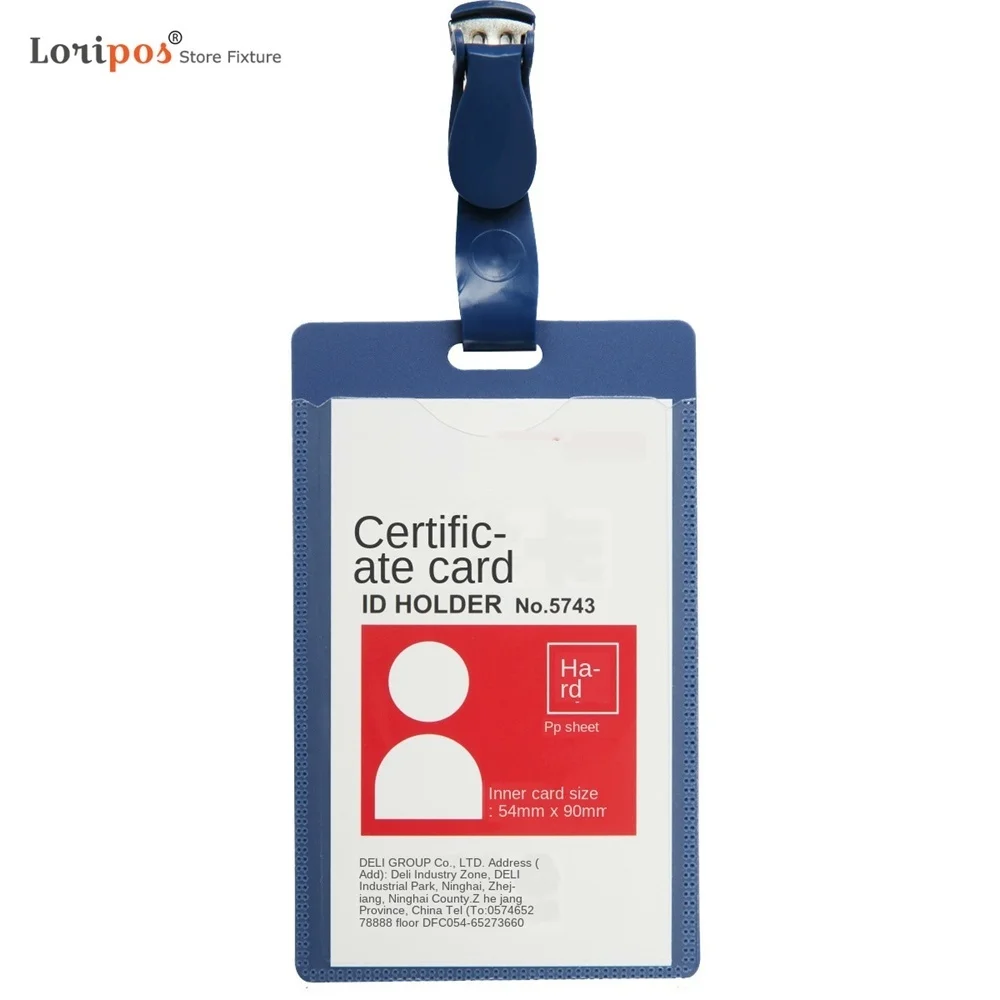 Loripos Office Identification Badges Case Blue Nursing Accessories Name Badge Id Label Ticket Tags Card Holder Sleeve Pocket