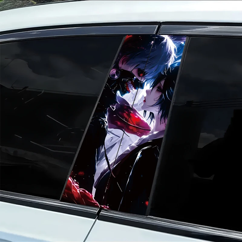 

2 pieces of car B-pillar stickers Tokyo Ghoul Characters Vinyl protective film