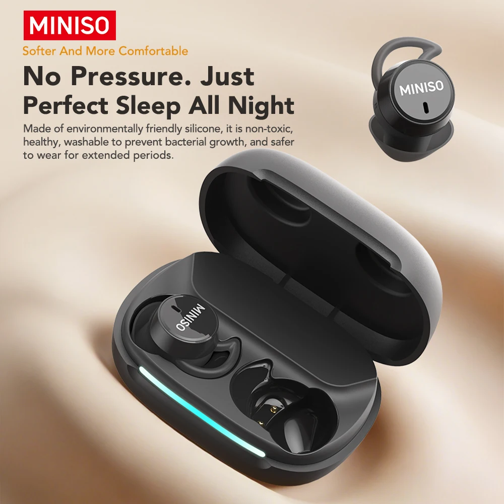 MINISO MS217 TWS Mini Sleep Earbuds Bluetooth 6.0 AI Translator 134 Languages ENC Noise Cancelling Ultra-Light In-Ear Headphones
