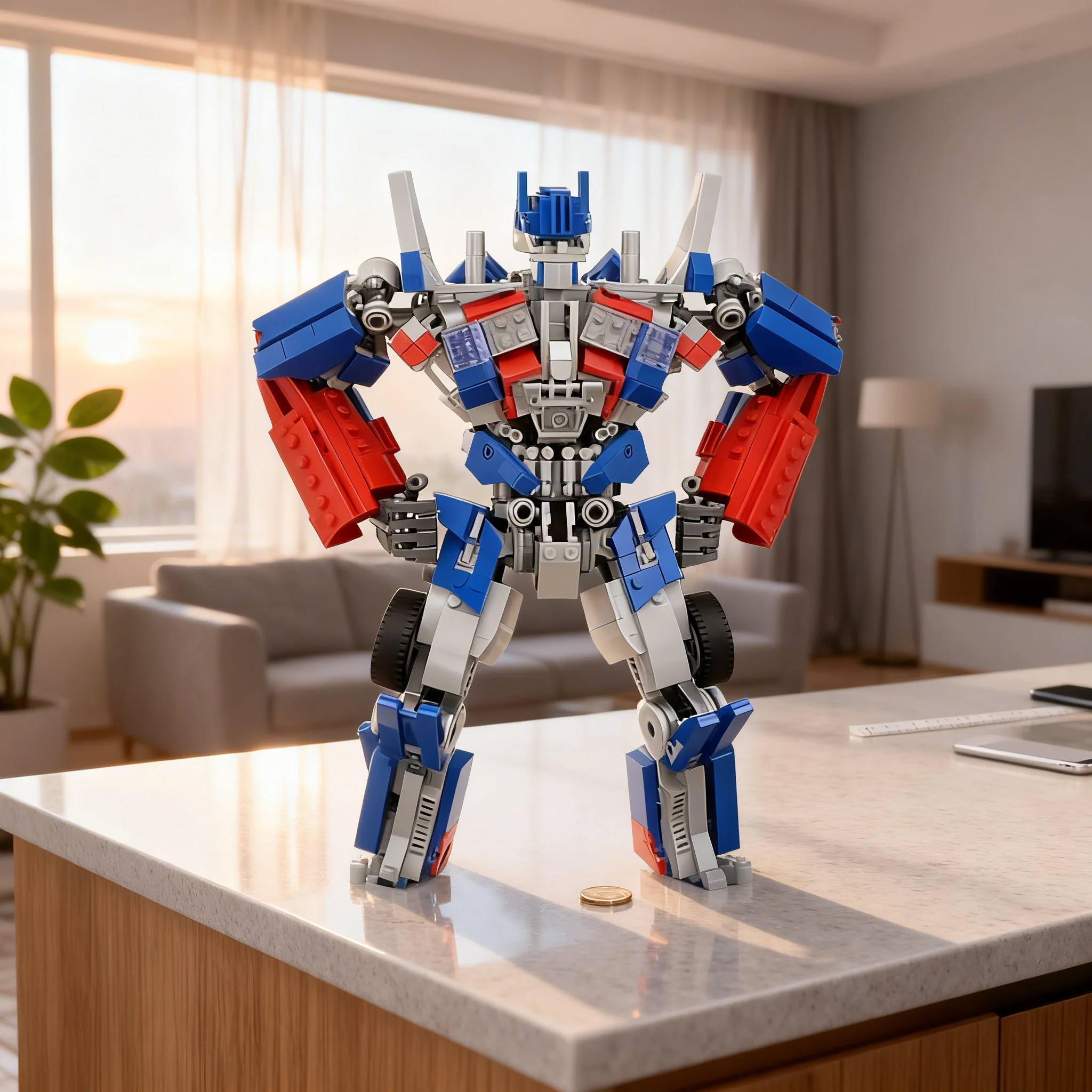 1232pcs MOC Transformers Dark The Moon Optimus Prime Model Building Blocks Toy Architecture Christmas Gift DIY Creative Idea