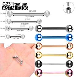 5/10pcs G23 Titanium External Internal thread Piercing Jewelry 14G 16G Long Industrial Sexy Barbell Barbell Ring Tongue