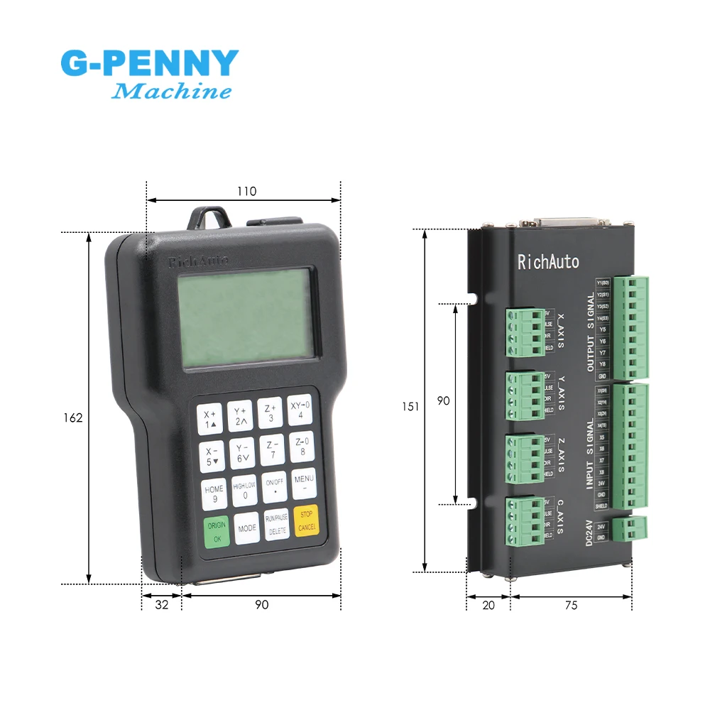 Gratis Verzending Richauto Dsp A12 Cnc Controller Originele 3 Axis Motion Controller Engels Versie Voor Cnc Router Machine