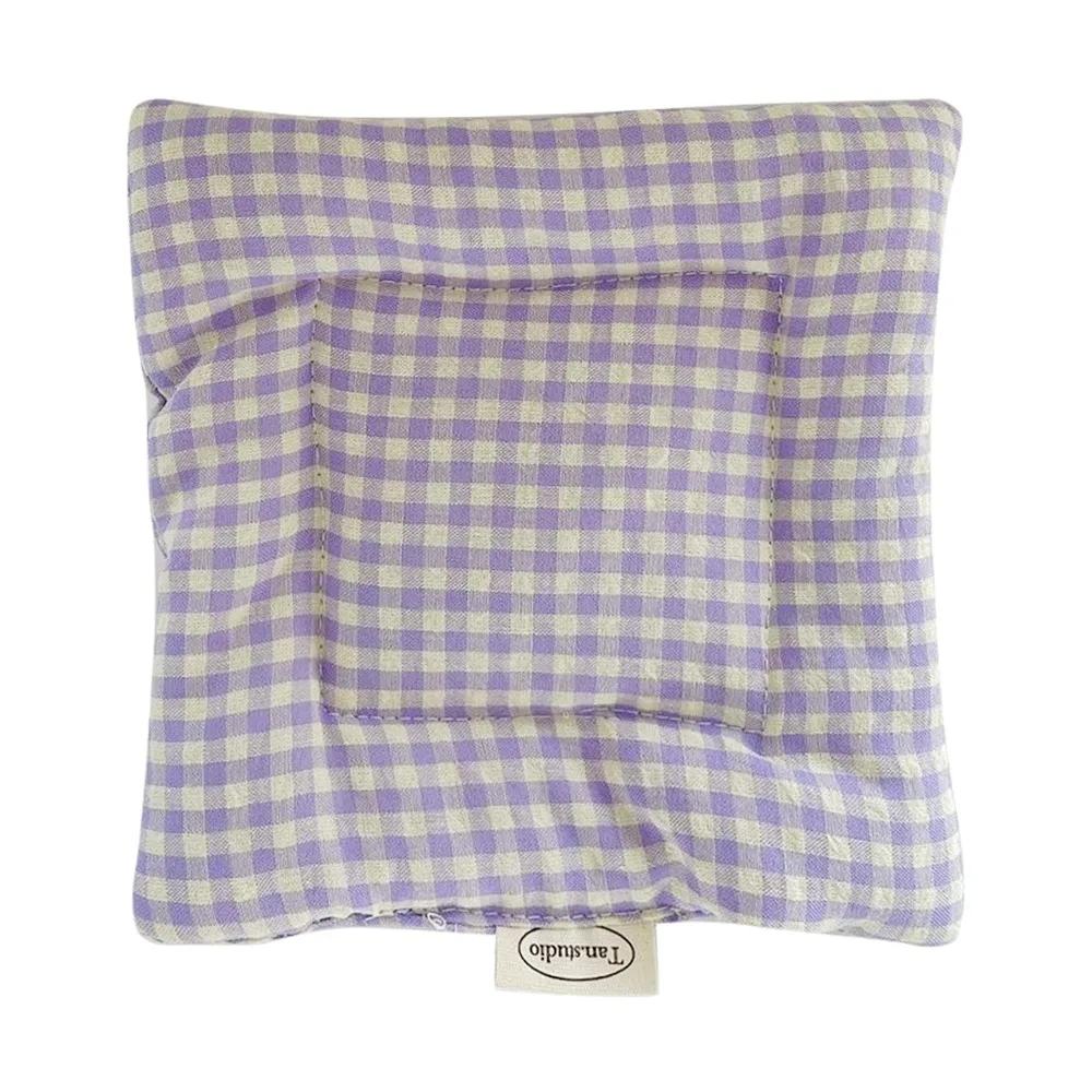 Vintage Hand Made Coaster Checked Pattern Korean Style Cotton Coaster Soft Aesthetic Design Placemats Home Decoration