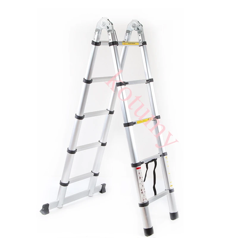 Aluminum Alloy Herringbone Ladder Portable Folding Engineering Ladder Household Thickening Telescopic Ladder