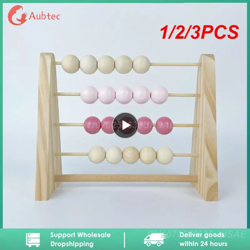 

1/2/3PCS Montessori Wooden Abacus Counting Frame Early Educational Mathematics Multi Color Beads Counters for Preschool Kids Boy