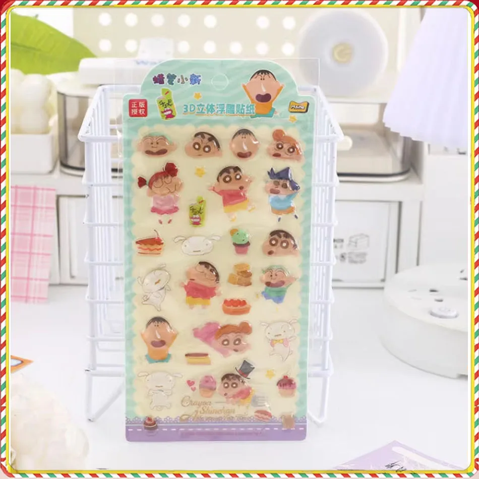 HOT Crayon Shin-chan Relief Stickers Leuke Cartoon 3D Hars Casting Decoratie Sticker Diy Telefoon Case Notebook Ornament Nieuwe Geschenken