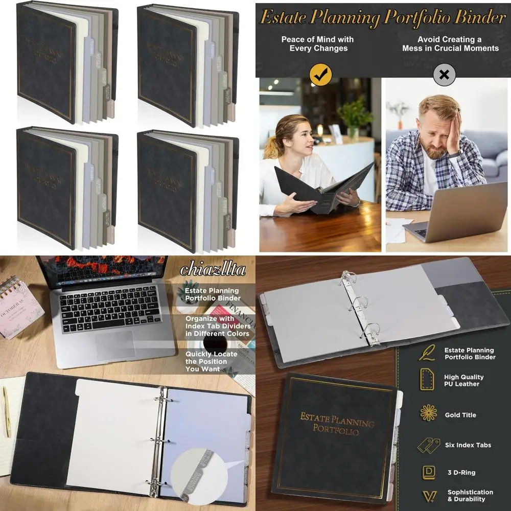 

Estate Planning Portfolio Binder with Index Tabs - Comprehensive Organizer for End of Life Planning and Legacy Documentation