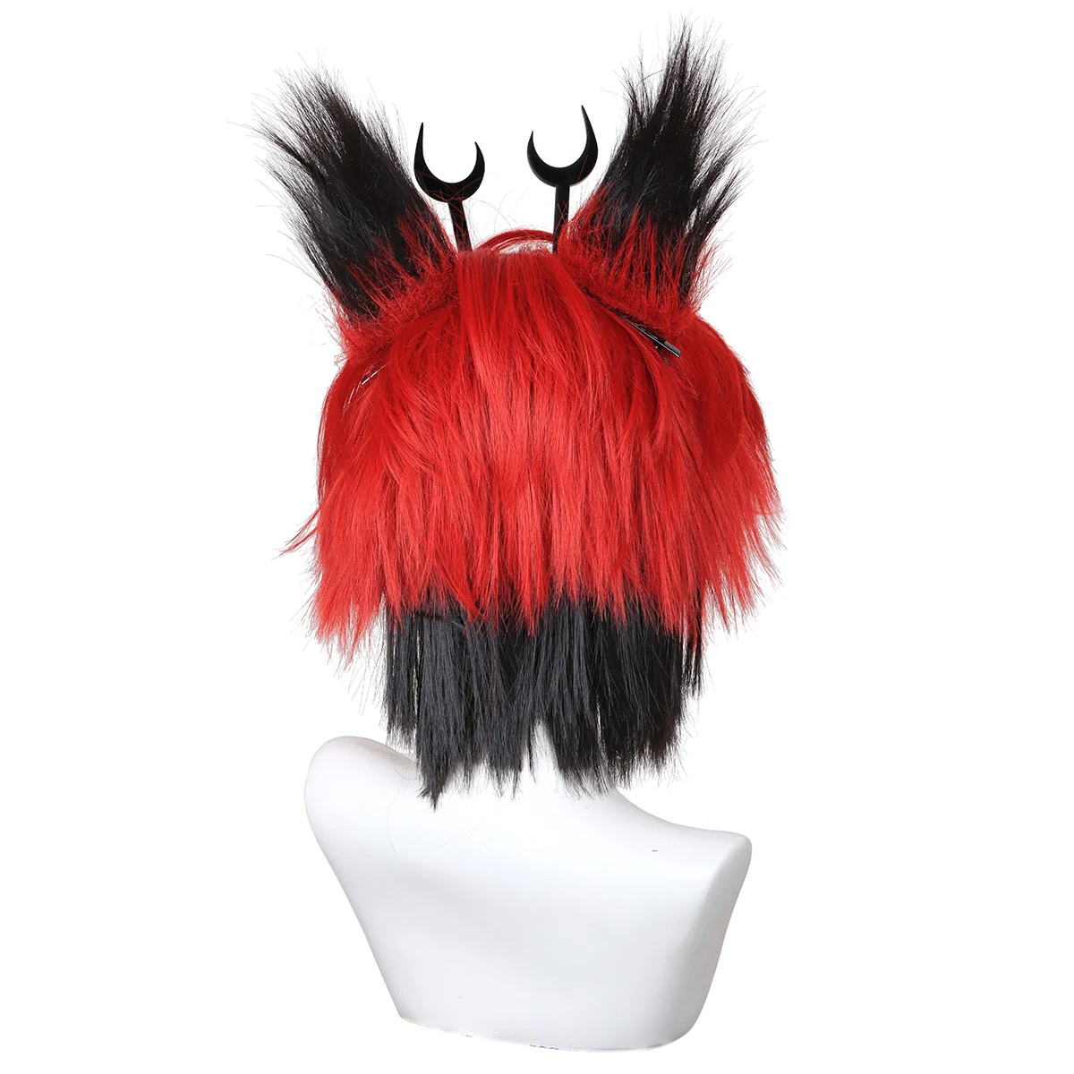 Cosplay Pruik Clip Kostuum Zwarte Hoofddeksels Haaraccessoires Voor Alastor Hazbin Hotel