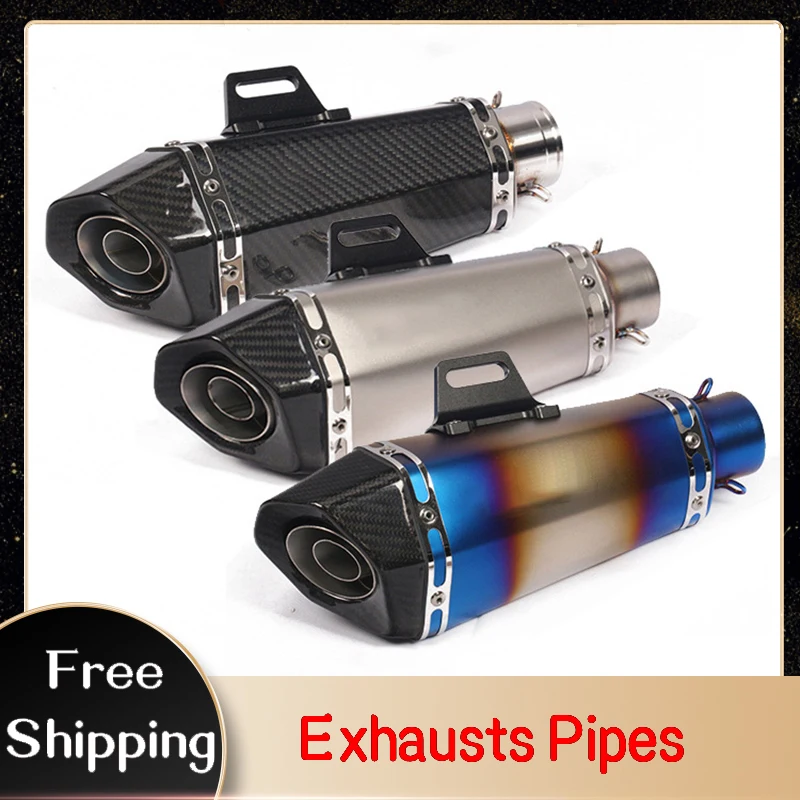 

51mm Inlet Universal Imitation Carbon Fiber Motorcycle Exhaust Pipe for Yamaha Honda Triumph trident Exhaust Muffler R6 R15 R3