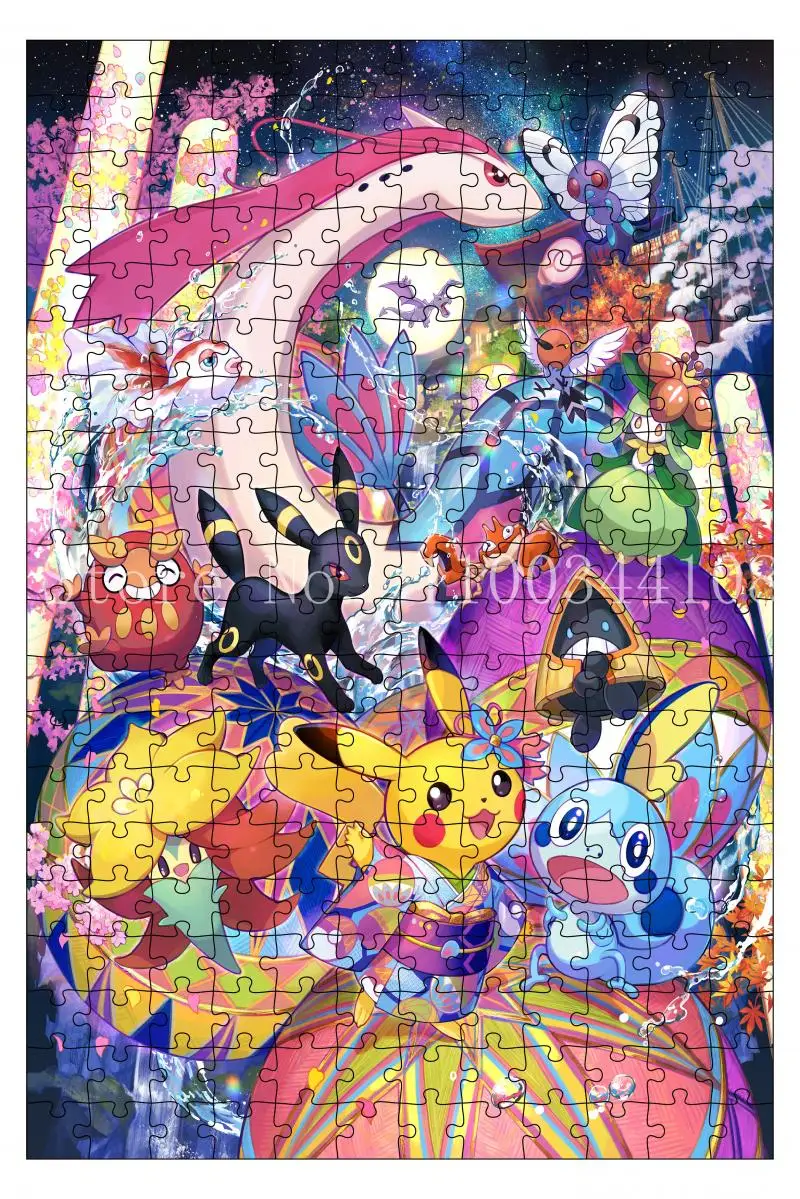 Pokemon Pikachu Art Puzzles 300/500/1000 pezzi Jigsaw Puzzle Immagini creative Giocattoli educativi Divertimento gioco per famiglie per bambini Adulti