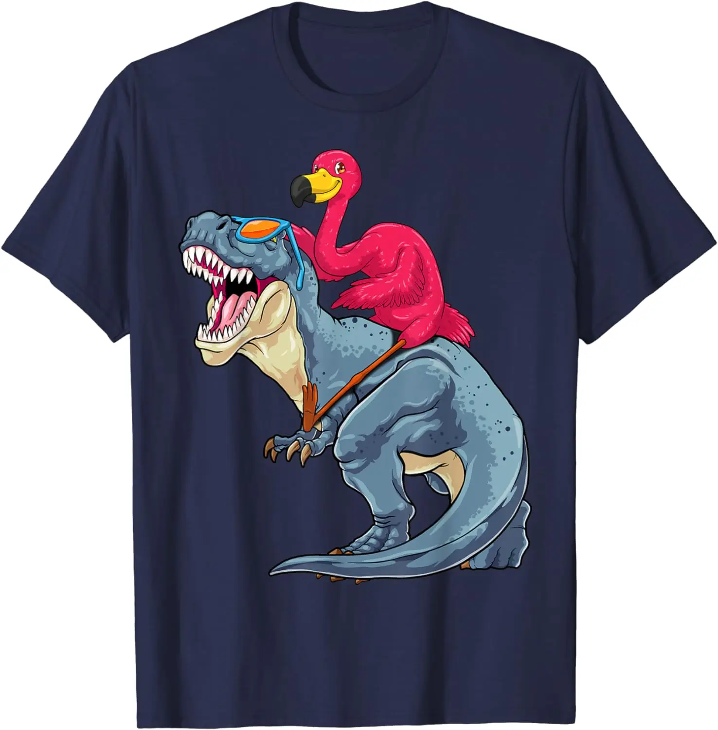 2024 New Fiery Dinosaur Unisex Shirt Fun Bird Dinosaur Plate Short T-shirt