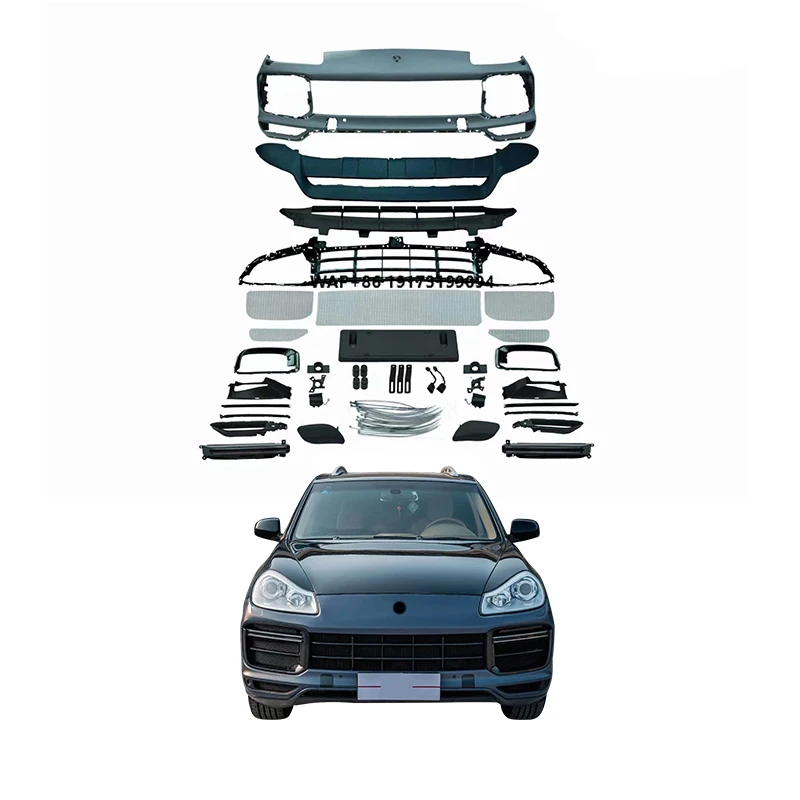 

For Cayenne 2008-2010 Car Conversion Upgrade Bodykit with New 9Y0 Turbo Front Bumper Grille Featuring Fog Light Cut-Outs