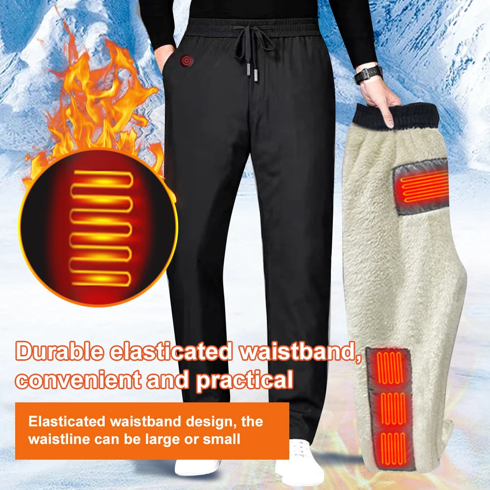 Unisex Heated Pants 10 Heating Zones Electric Heated Trousers 3 Temperature Modes Waterproof Winter Electric Warmer Clothing