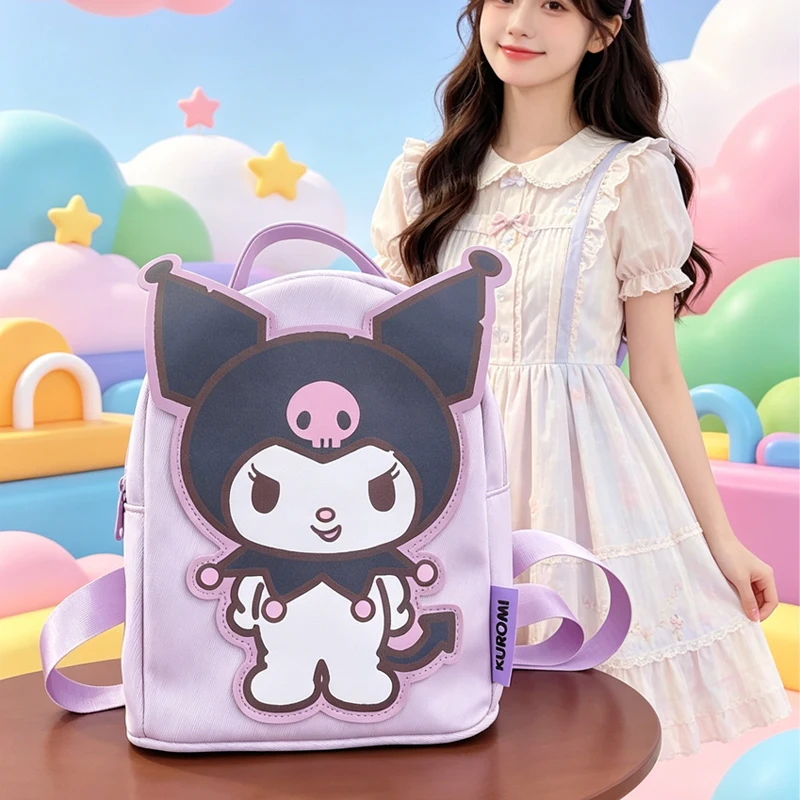 

Cute Kuromi Backpack Mini Kuromi Both Shoulders Small School Bag Student Hello Kittys Kawaii Travel Packet Bags for Woman