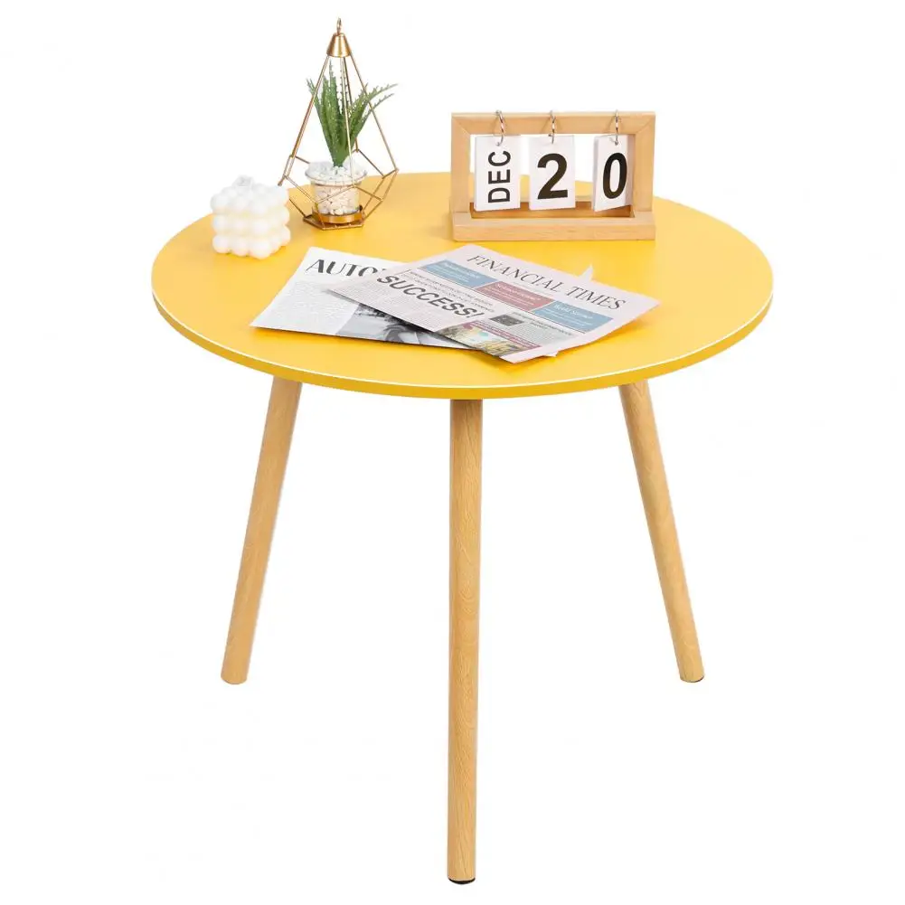 Household Small Apartment Dining Table, Round Kitchen Table with Wood Legs, Kitchen Living Room Leisure Coffee Table