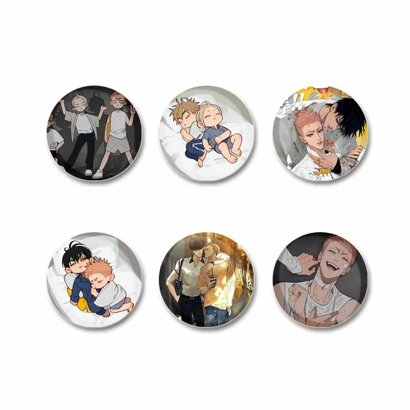 الفردية الكورية أنيمي 19 يوما شارات مستديرة الكرتون المفاجئة في بروش DIY بها بنفسك ظهره الملابس التلبيب دبوس اكسسوارات مجوهرات هدايا