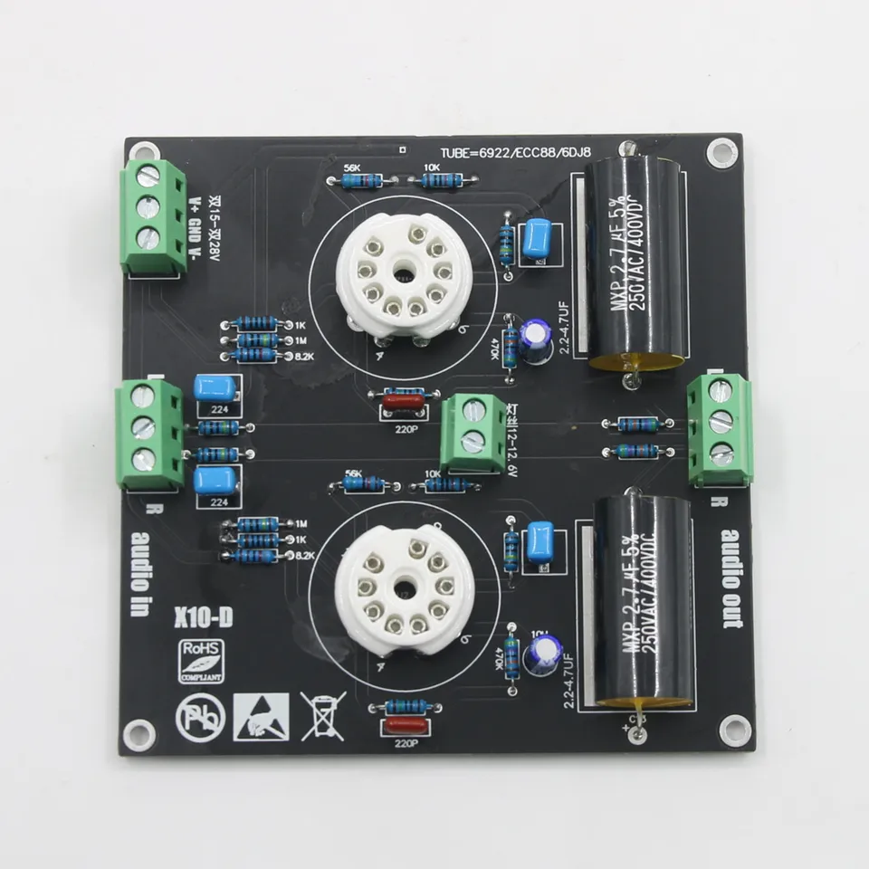 6922真空管プリアンプ回路に基づくhifi 6dj8 X10-D 6n11真空管バッファ