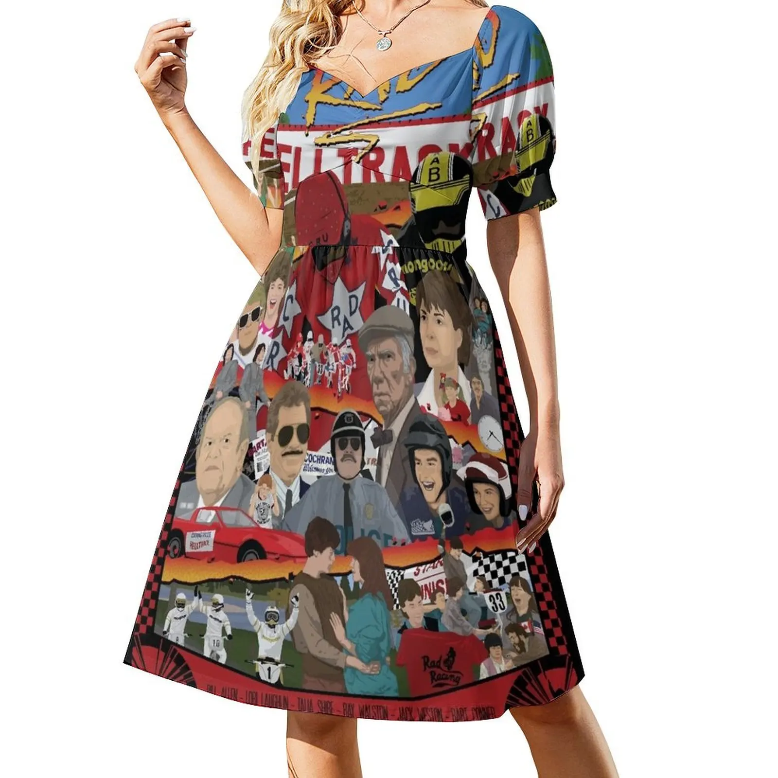 RAD Poster - BMX Tribute - Full Color - All Cast Short Sleeved Dress sexy dress elegant women's dresses for wedding Dress