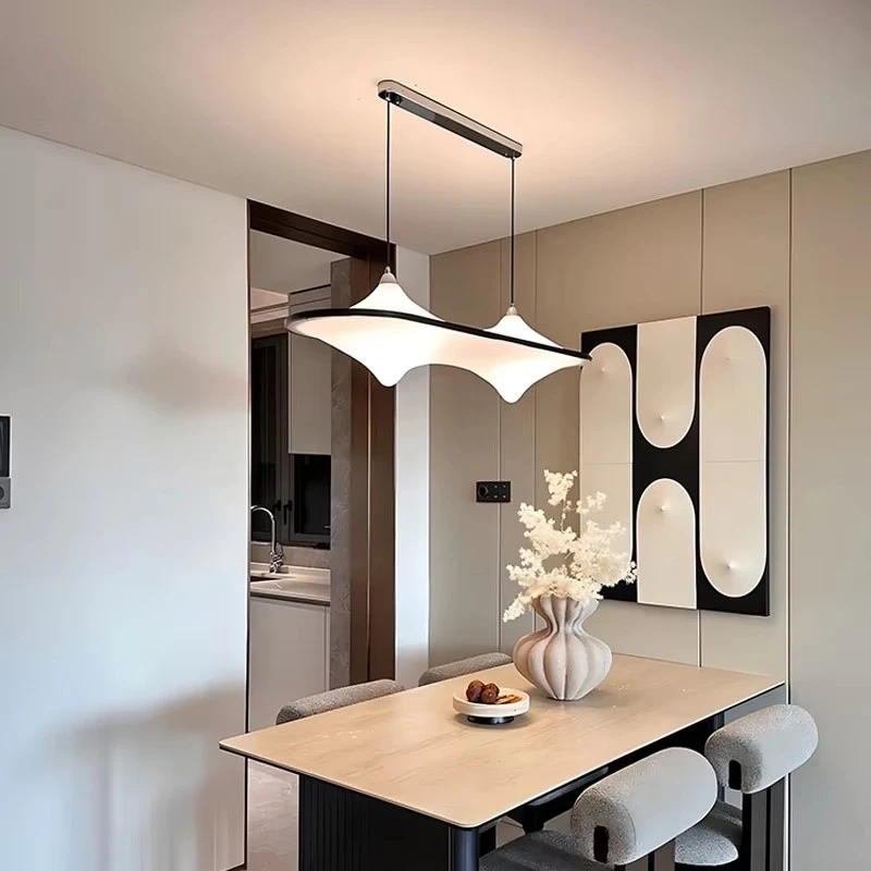 Cloud Spaceship Long Acrylic Led Pendant Light Minimalist Retro Style For Bedroom Dining Living Room Suspension Lamp Home Decor