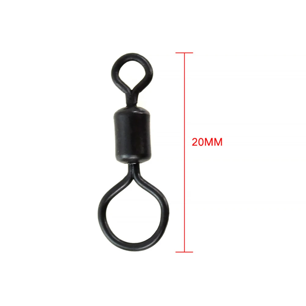 20pcs/set Fishing Rolling Swivel 15*10cm Carp Fishing Rolling Swivel With Large Eye Metal Size 4# 8-figure Ring Parts