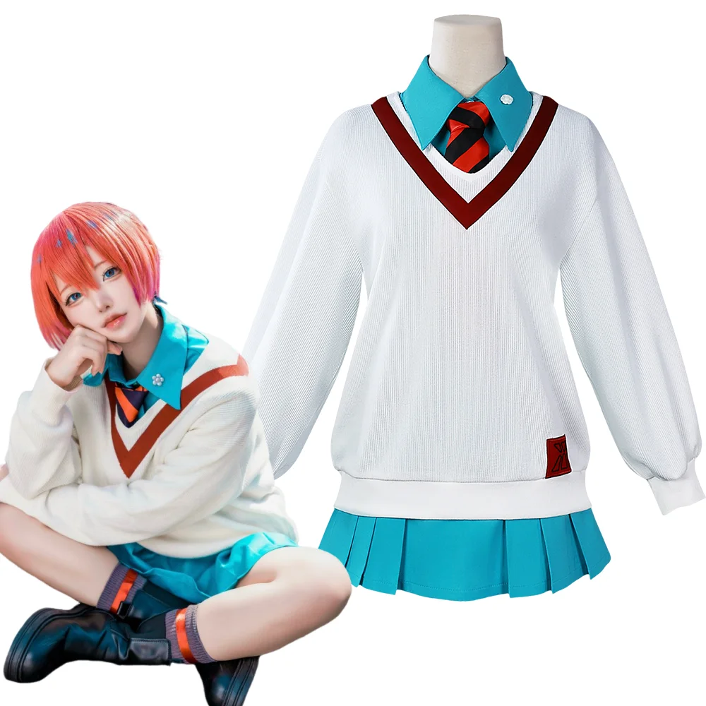 

Anime Amate Yuzuriha MACHU Cosplay Full Set Costume with Wig JK School Girl Uniform Women's Outfit for Halloween And Carnival