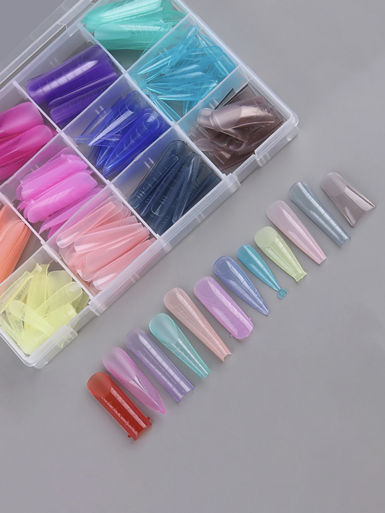 288pcs Dual Forms for Poly Nail Gel Dual Nail Forms Extension Molds Stiletto Coffin Square Nail Tips for Builder Gel Manicure