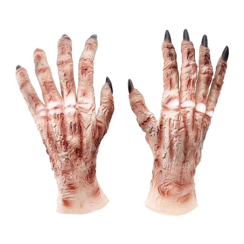 Horrific Halloween Zombie Hands Gloves Kids Adults Bloody Moster Skeleton Claw Hand Reaper Gloves Party Props