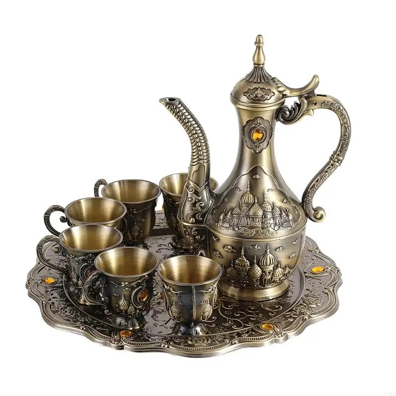 

Набор посуды из бронзы из цинкового сплава для элегантного украшения дома и официальных мероприятий, винные аксессуары, кофейник