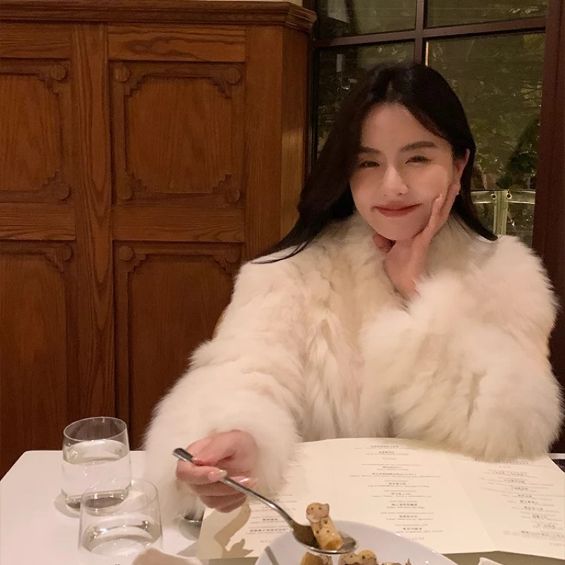 YOLANFAIRY vraie fourrure entière dame femme hiver chaleur haut de gamme jeunes femmes style moyen à manches longues naturel fourrure de renard veste 2025