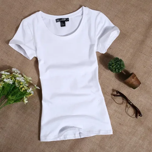 Imagen 2 del producto MRMT 2025 Camiseta informal para mujer, camisetas ajustadas de manga corta de Color sólido, camisetas simples y puras para mujer, camisetas para mujer