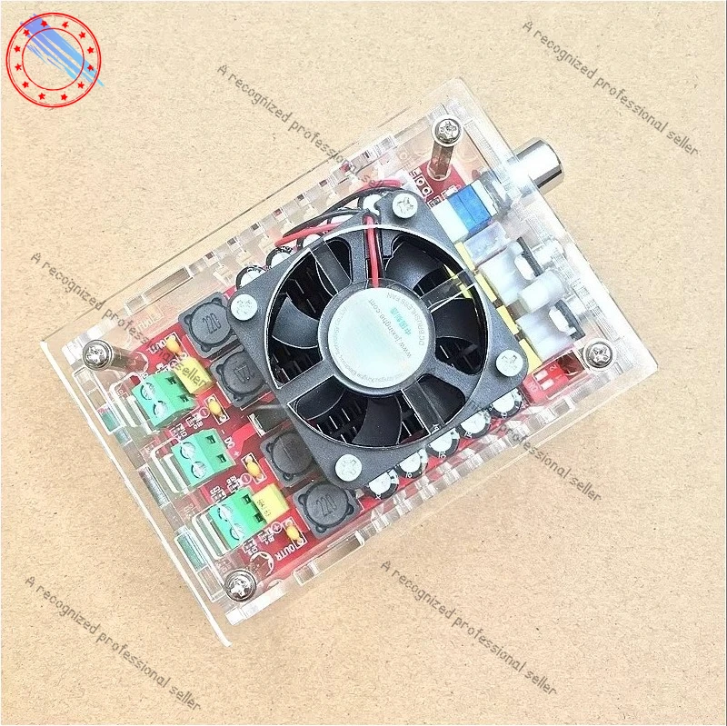 XH-A101 Плата цифрового усилителя мощности высокой мощности TDA7498 с корпусом и вентилятором 2*100 Вт Блок питания DC9-34 В