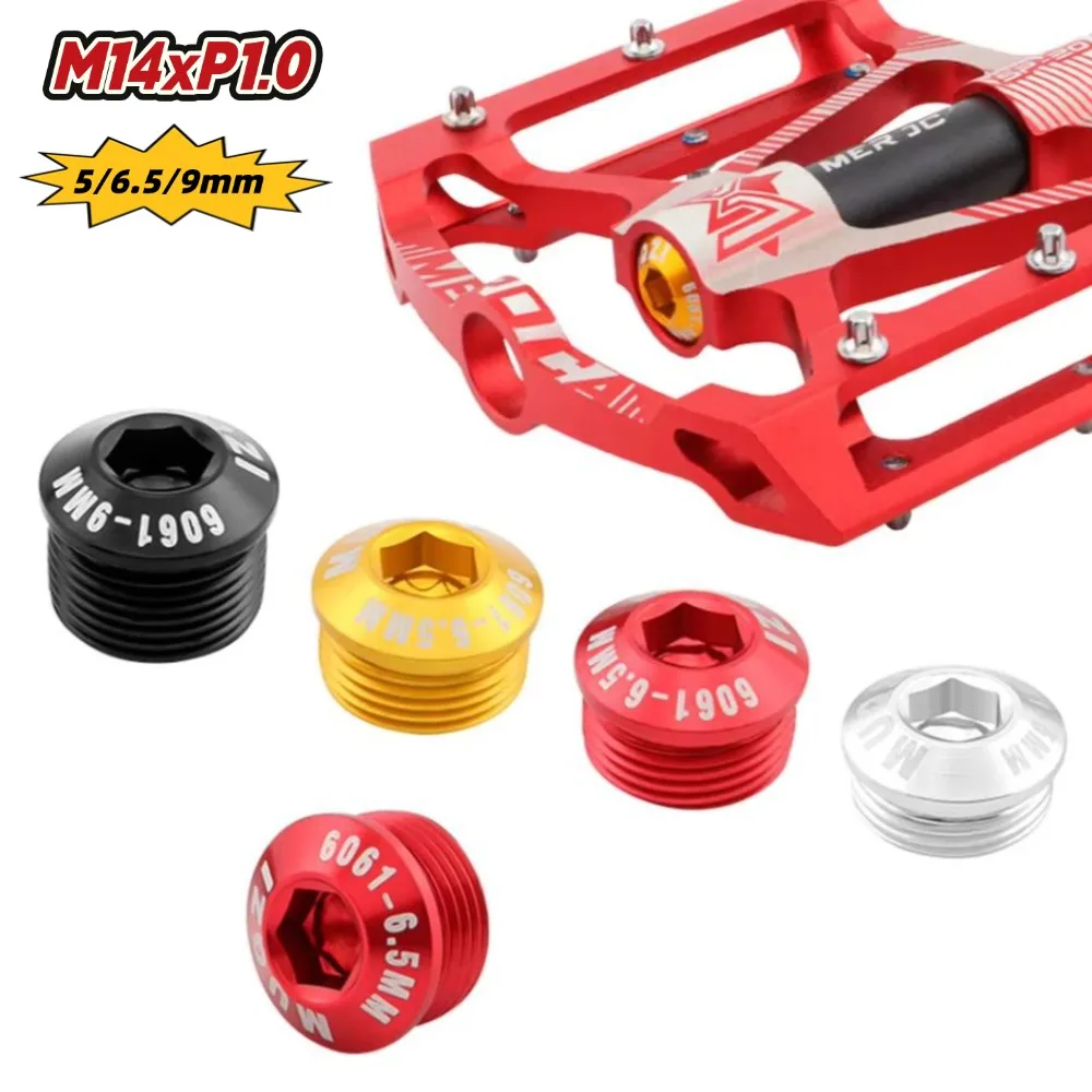 

2Pcs 5/6.5/9mm Pedals Cap for Bicycle M14xP1.0 Bike Pedal Repair Bearing Cover Bicycle Pedal Cover Cycling Bike Accessories