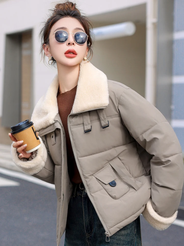 

Зимнее женское хлопковое пальто на подкладке Thiened Fce, теплое пальто Sli Commute Sle на молнии, длинное пальто обычного кроя