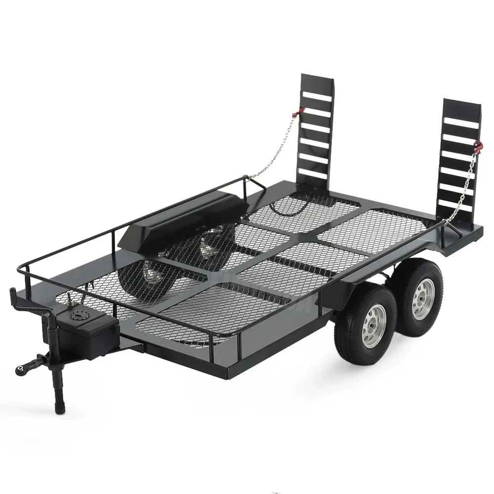 RC4WD 1/10 RC Car RC Accessory RC Trailer RC Trail Car 1/10 Trail Metal Trail Car Trailer Accessory with Four Tires Fit
