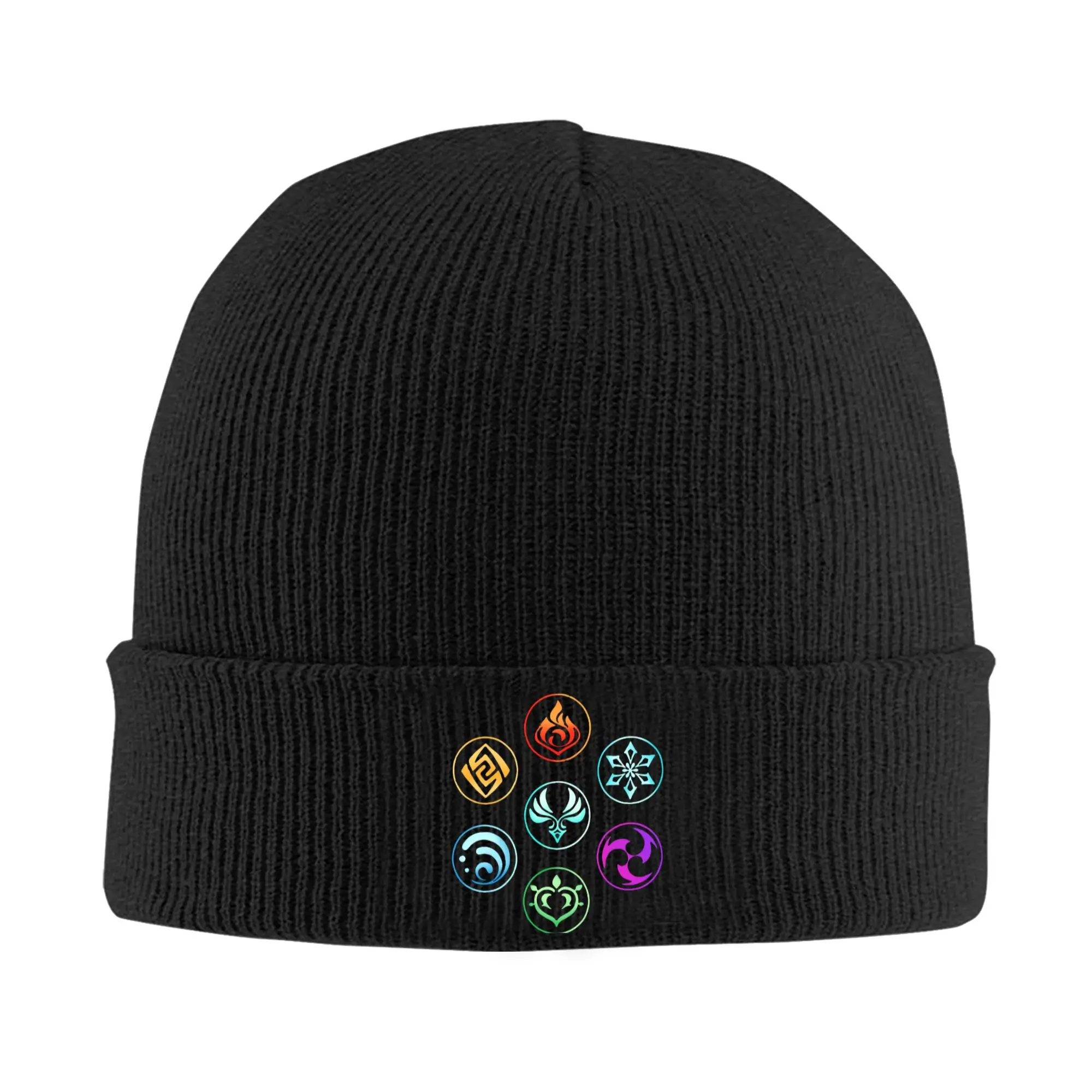 

Genshin Impact Anime Elements Set Knit Hat Beanies Autumn Winter Hat Warm Acrylic Street Caps for Men Women Gifts,