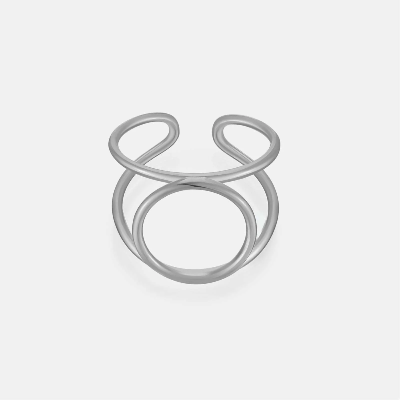 

Регулируемое кольцо из серебра 2024 пробы с круглым кольцом