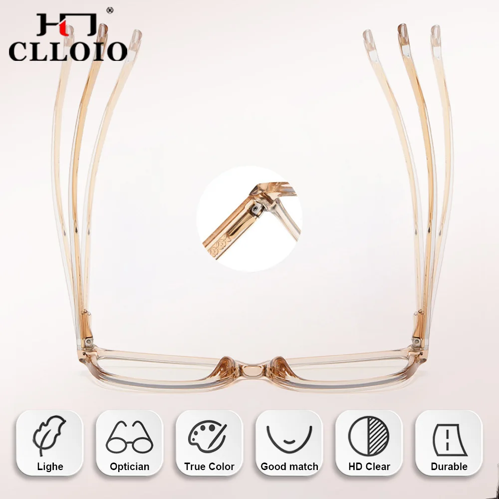 CLLOIO خمر النساء القط العين قصر النظر نظارات الكمبيوتر اللونية الضوء الأزرق حجب نظارات متعددة البؤر مع عدسة وصفة طبية