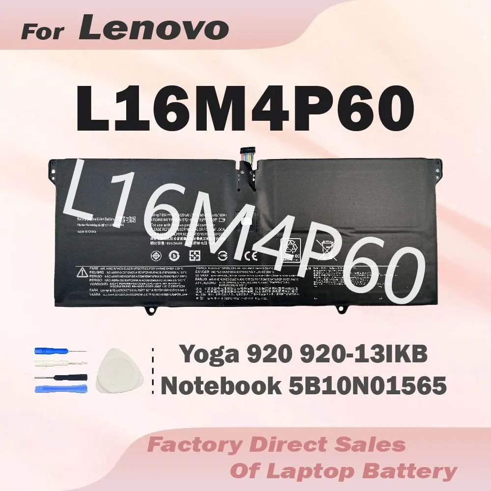 

Аккумулятор L16M4P60 L16C4P61 для Lenovo Yoga 920 920-13IKB 920-131KB 920-13IKB-80Y7 80Y8 81TF Ideapad Flex Pro-13IKB Yoga 6 Pro-13I