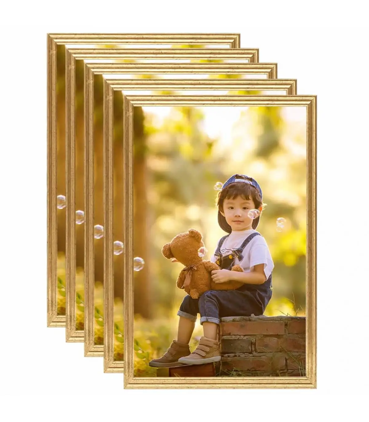 5 Pcf Gold MDF 42*59,4cm Wall collage Photo Frames