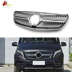 For Mercedes V Class W447 V250 V260 2016 2017 2018 2019 2020 Front Grille Bumper Lip Racing Grill Car Decoration Part