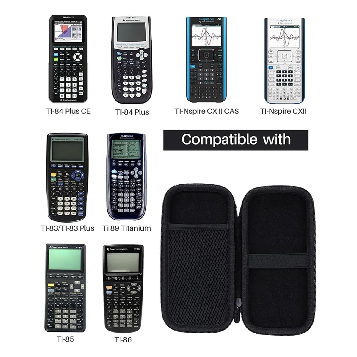 Hard Case Compatible TI-84 Plus CE/TI-84 Plus/TI-Nspire CXII CAS/TI-Nspire CXII/TI-83 Plus/TI-89 Titanium/TI-85 /TI-86