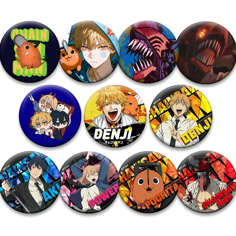 

Collectible Chainsaw Man Character Pins Pochita Makima Denji Aki Hayakawa Cartoon Brooches Pins Backpacks Bag Ornament Accessory