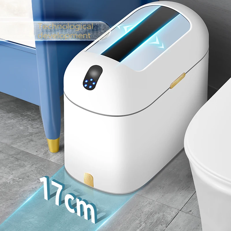 9L Smart Trash Bin Double Opening And Closing Of The Capsule Closed Taste Trash Can Smart Sensor Automatic Sensor Trash Can