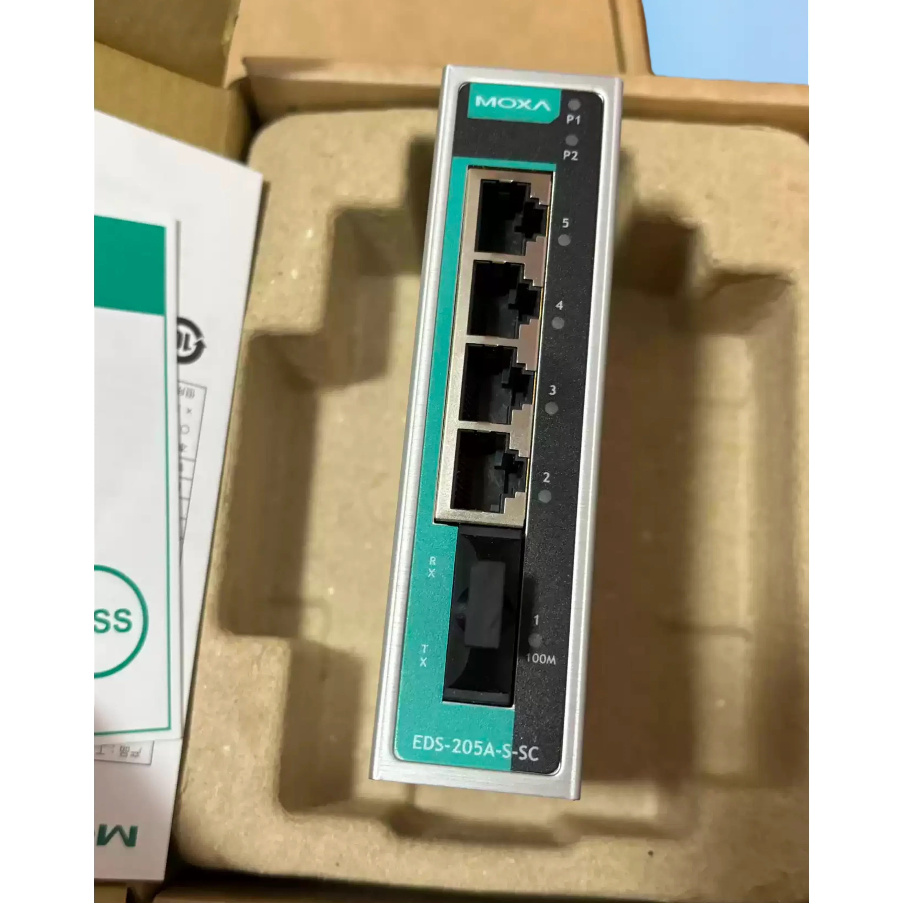 New EDS-205A/205A-T/S-SC-T5 Port Industrial Switch Wide Temperature Single Mode, 1PCS