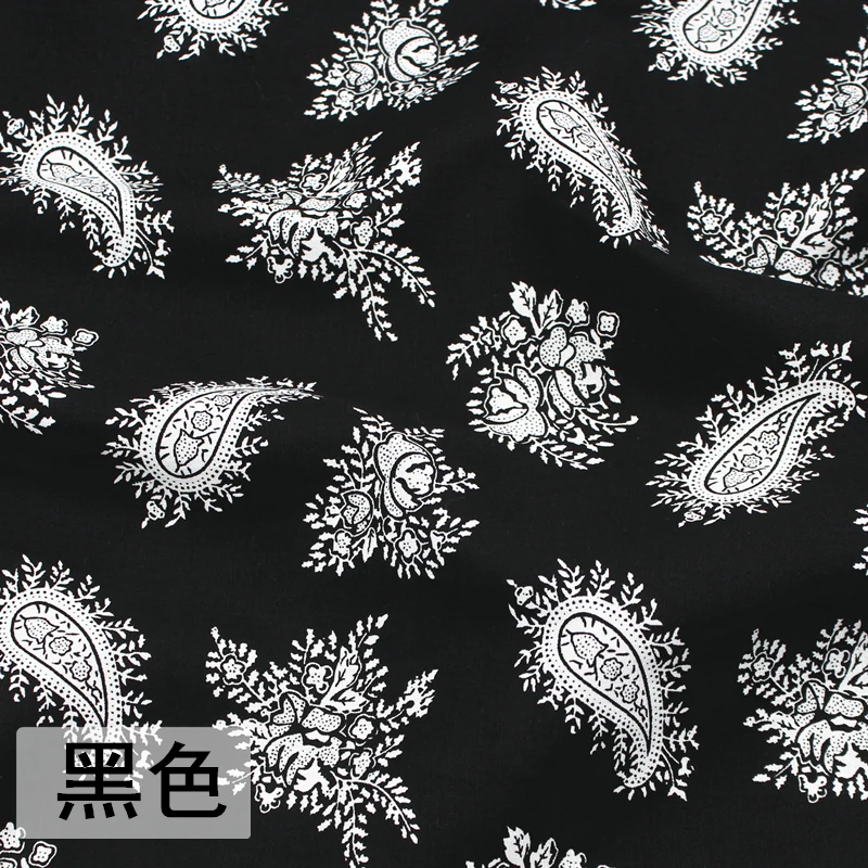 Tela estampada de algodón Paisley de estilo étnico Vintage de 145x50cm, ropa de algodón liso Floral puro, camisas, tela fina