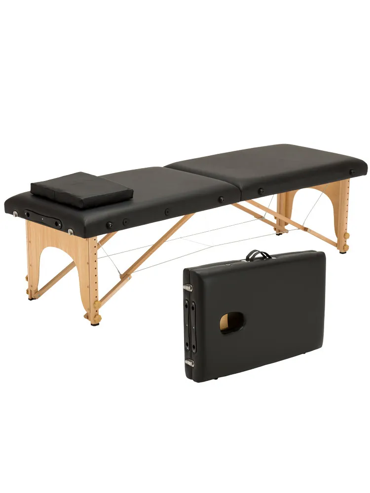 Portable Wooden Lash Bed Foldable Massage Table with Face Cradle Height Adjustable for Beauty Spa Tattoo Salon Home Treatment