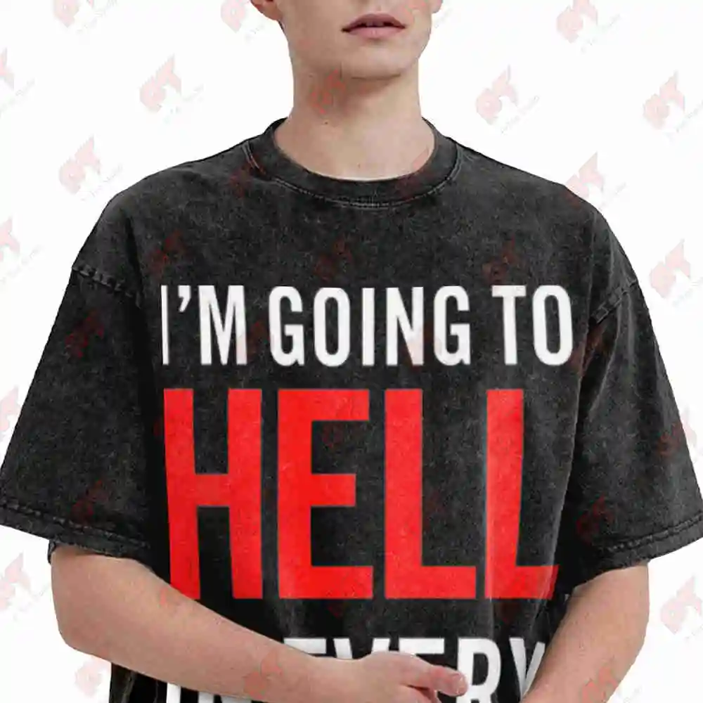 Going To Hell Every Religion Vintage Washed Tee Pure Cotton T-Shirt