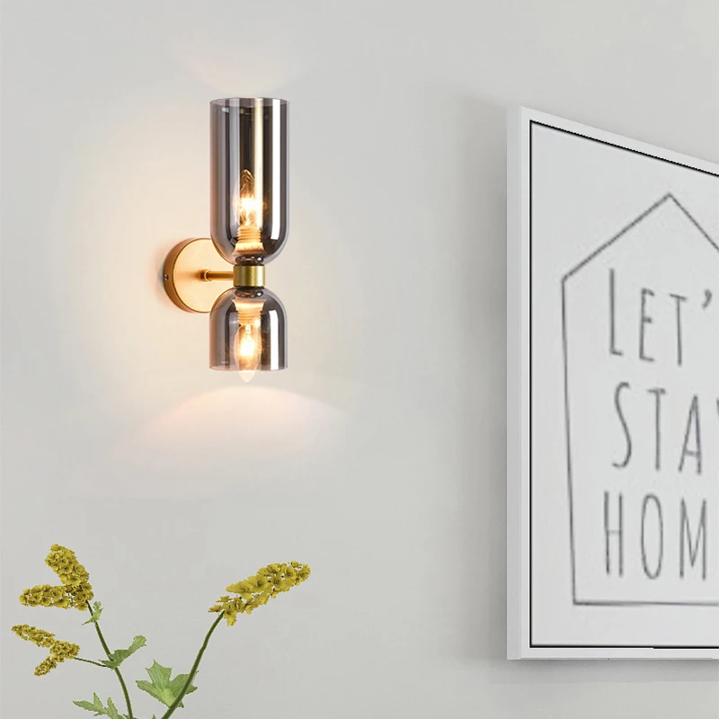 Nordic E14 LED wall lamp glass lampshade sconces lights indoor lighting home decor living room bedside bedroom kitchen decorate