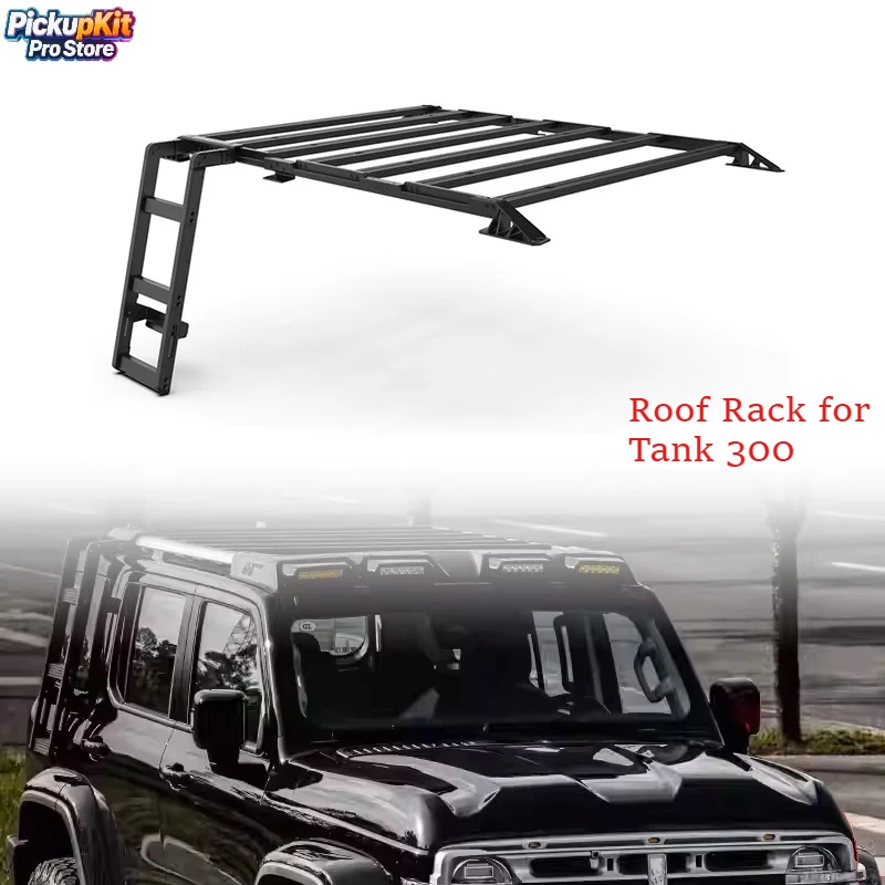 

High Quality Aluminum Alloy Roof Rack Luggage Carrier Platform Modification Kit Side Ladder for Tank 300 Accessories