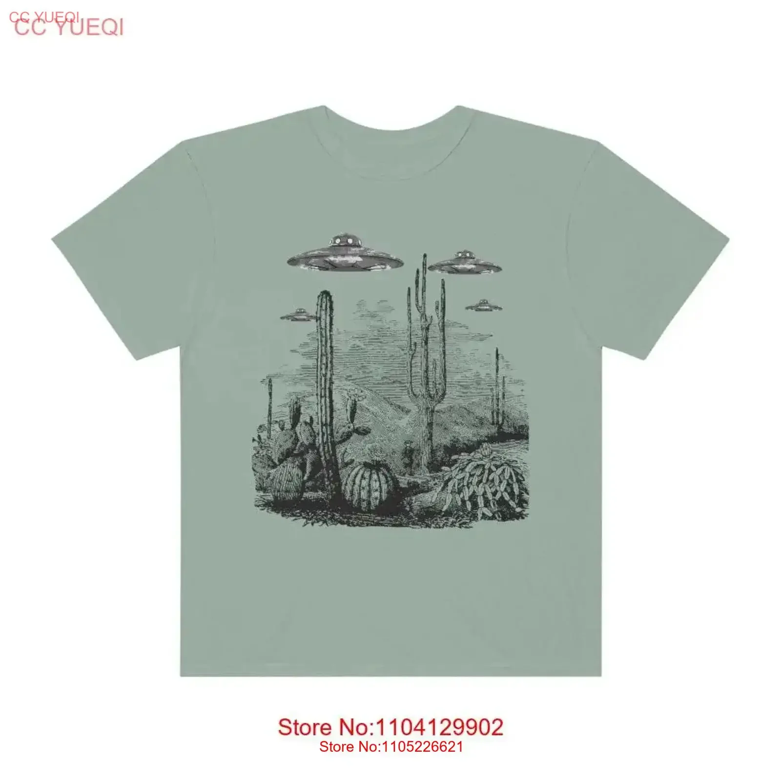 UFO Desert T shirt X files Alien Paranomal Cryptid Bigfoot Apparel Spooky Granola Outdoorsy vintage Washed fashion graphic